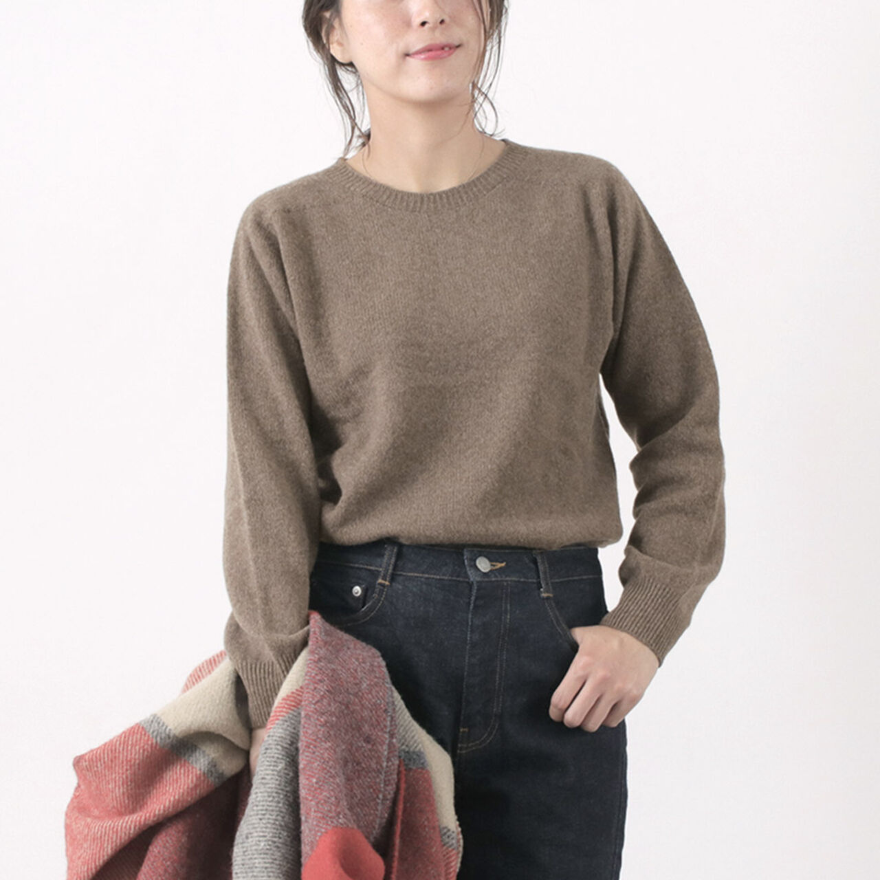 Crew Neck Knit,Cacao, large image number 0