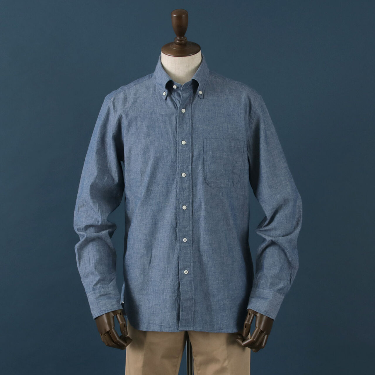 Selvage Chambray Button Down Shirt,, large image number 0