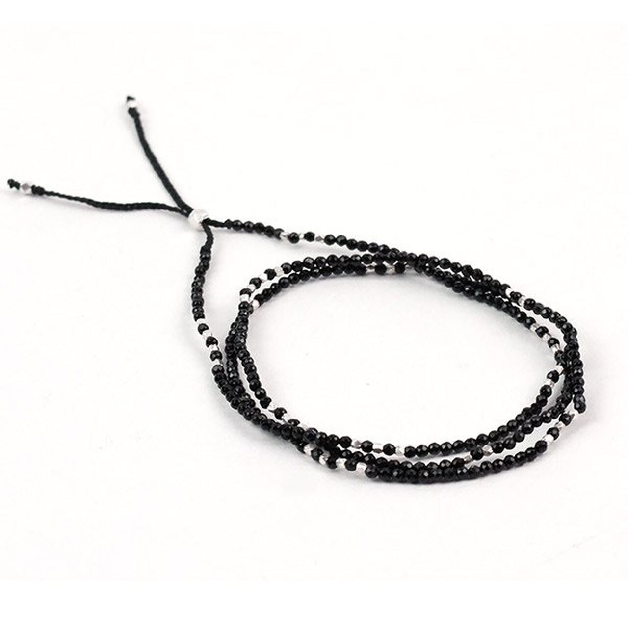 Onyx 2mm cut beads 2 way accessory necklace/bracelet,BlackOnyx, large image number 0
