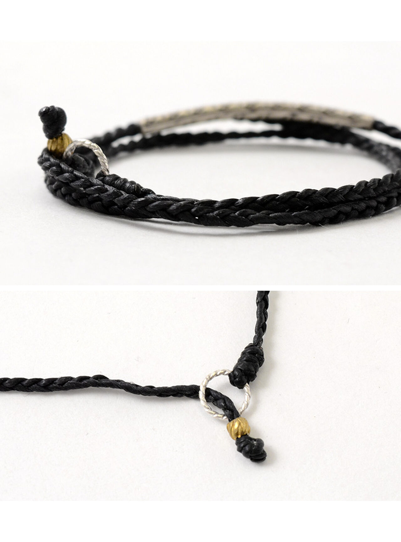 Wax Cord Karen Silver Tube Anklet / Bracelet / Necklace,, large image number 6