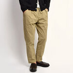 Wide Tapered Tuck Ankle Pants,Beige, swatch