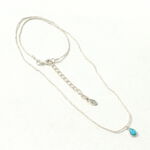 Turquoise Pendant Teardrop Karen Silver Tiny Bead Necklace,Blue, swatch
