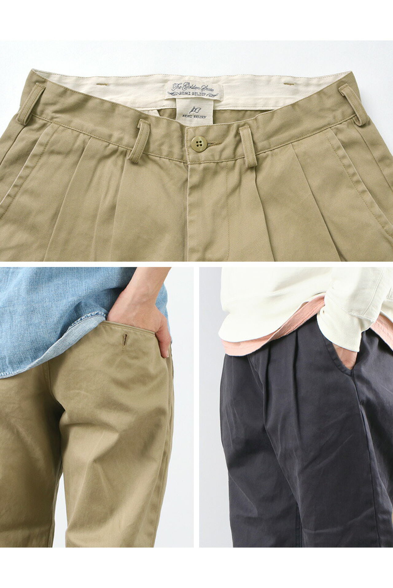 Chino 2-tuck pants,, large image number 6