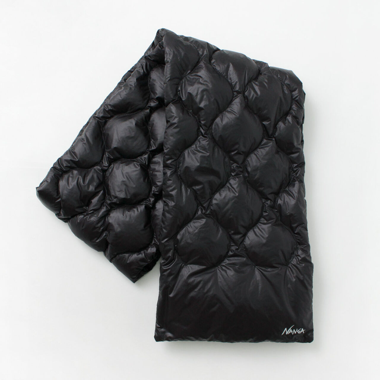 Onion quilt down scarf,Black, large image number 0
