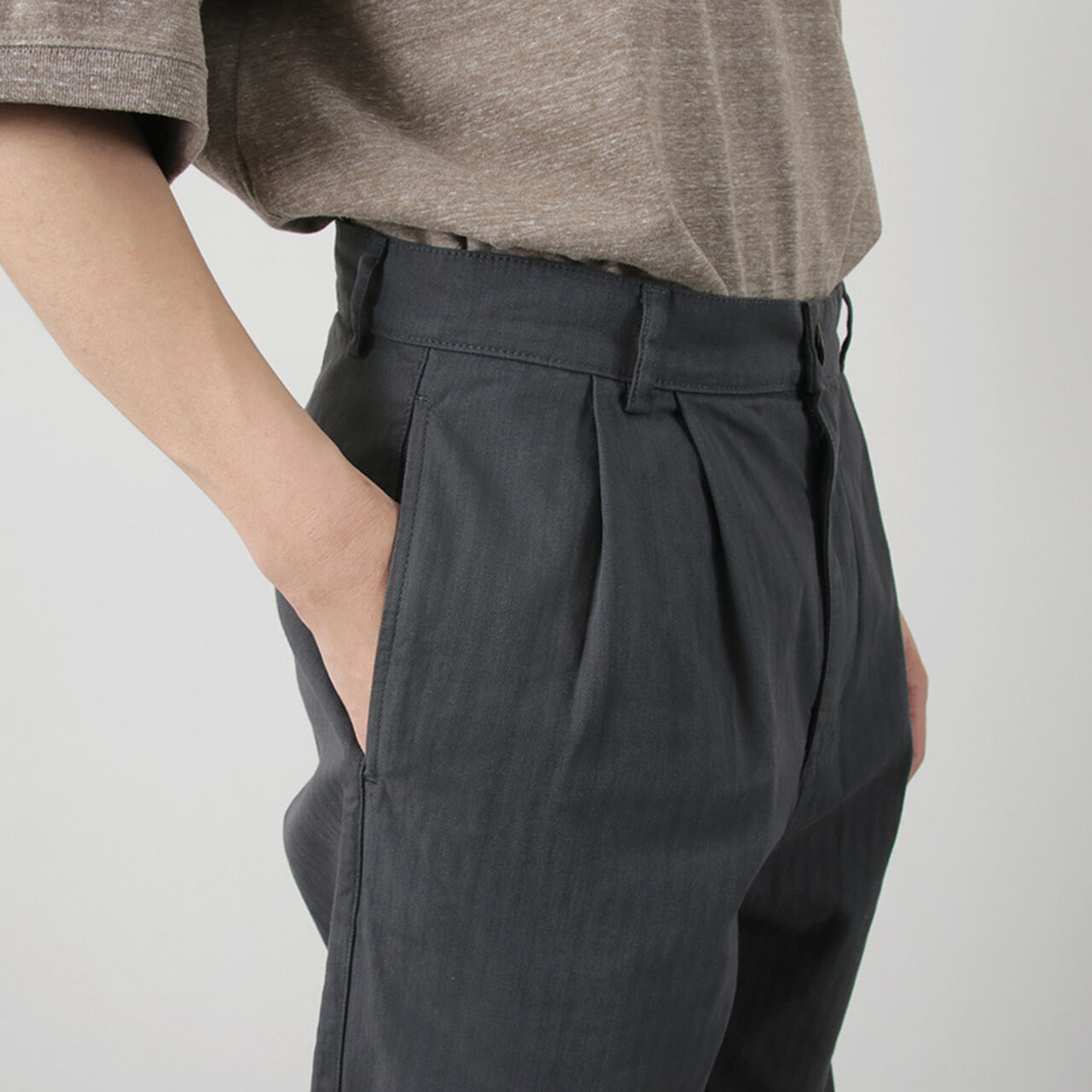 Double Pleated Pants Cotton,, large image number 8
