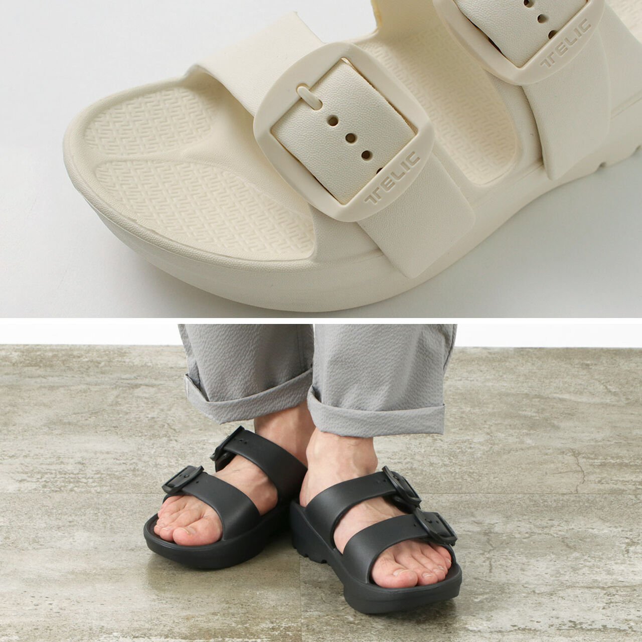 W-Buckle Recovery Sandals,, large image number 10
