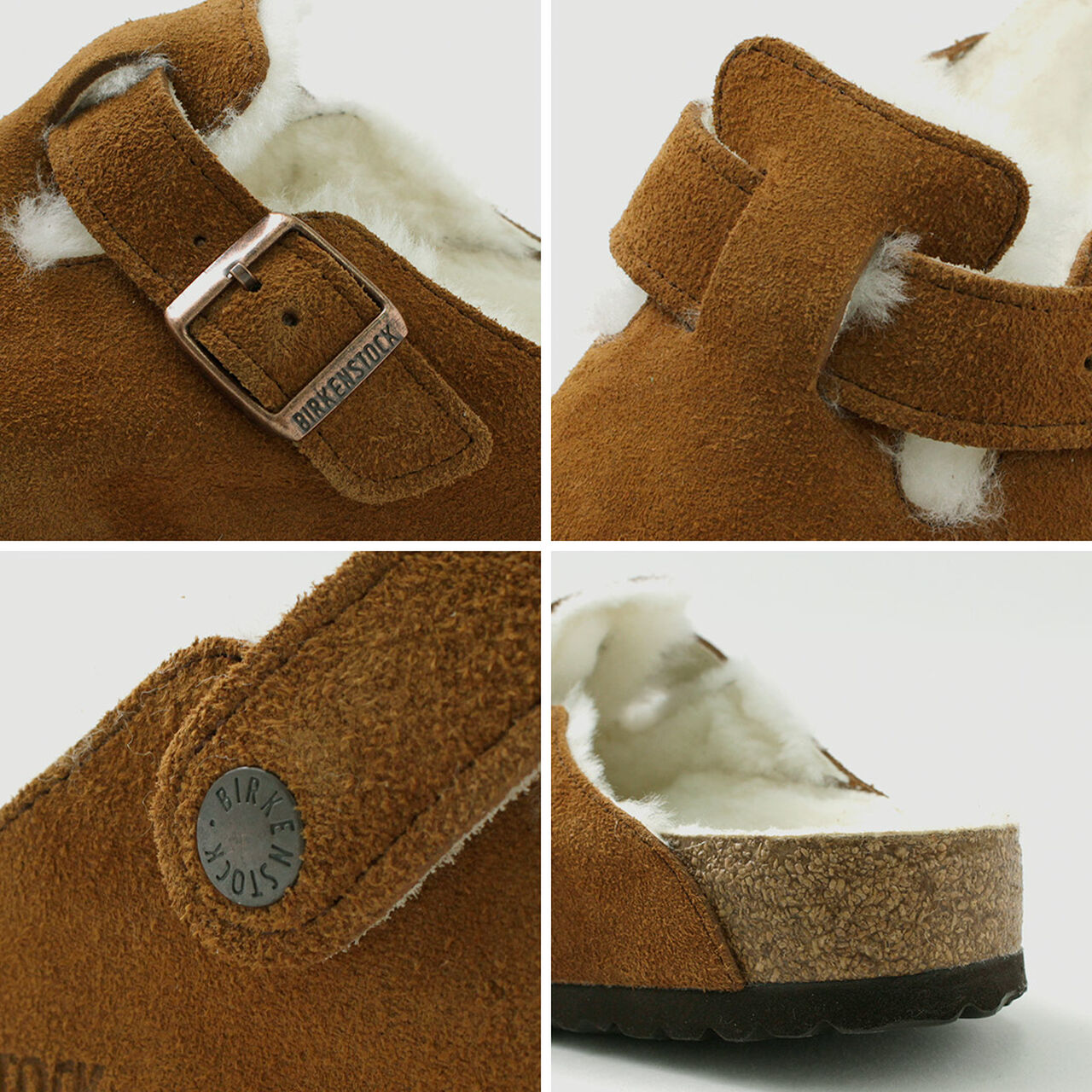 Boston Shearling Suede Leather Fur Sandals,, large image number 11