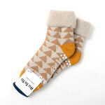 R1179 Comfy Room Socks "Sankaku",Beige_Gold, swatch