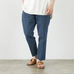 Special Order linen cotton striped daytripper trousers,Blue, swatch