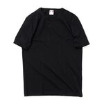 Ribbed cotton short sleeve military crew tee,Black, swatch