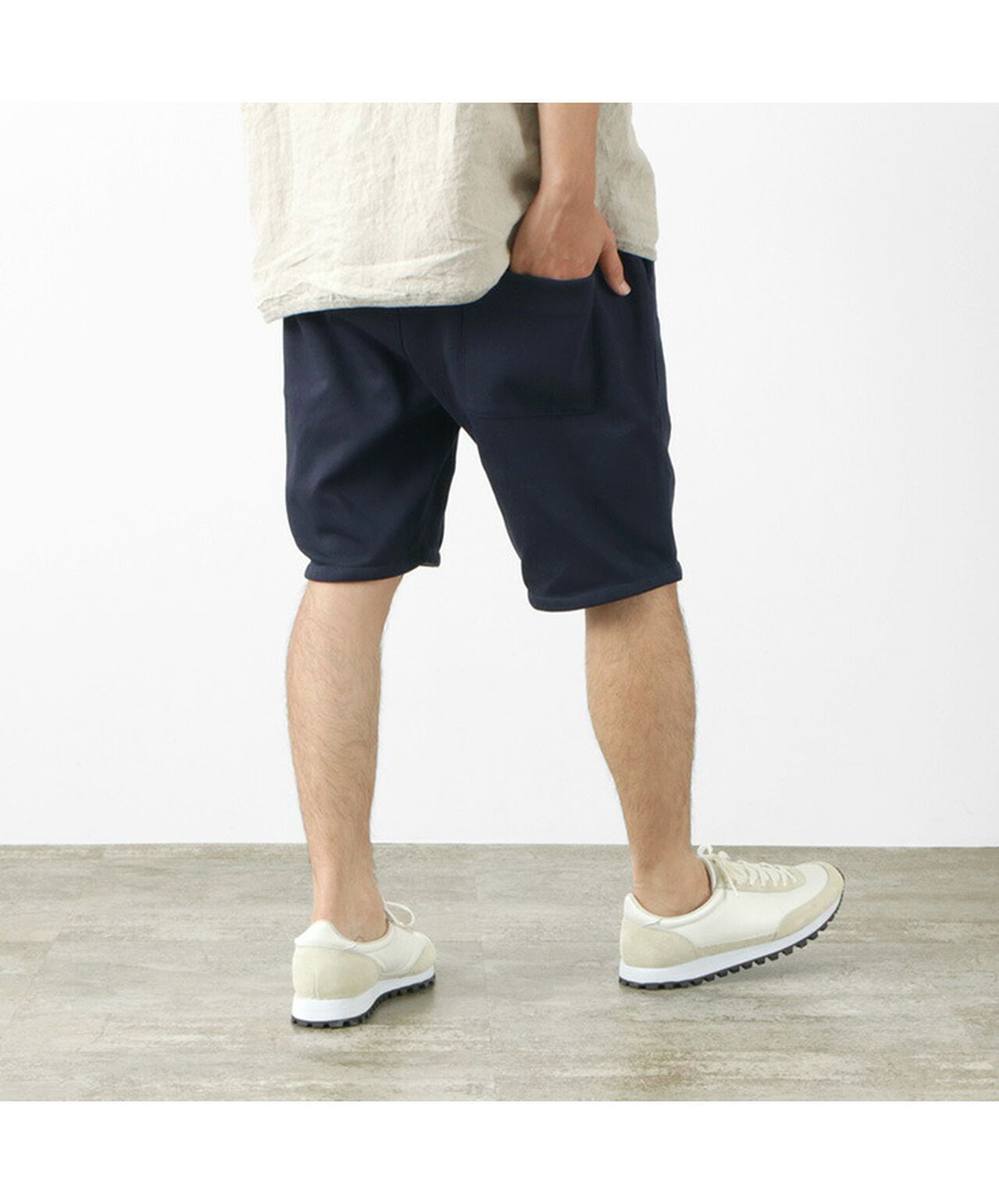 Cotton Jersey Tucked Half Pants,, large image number 8