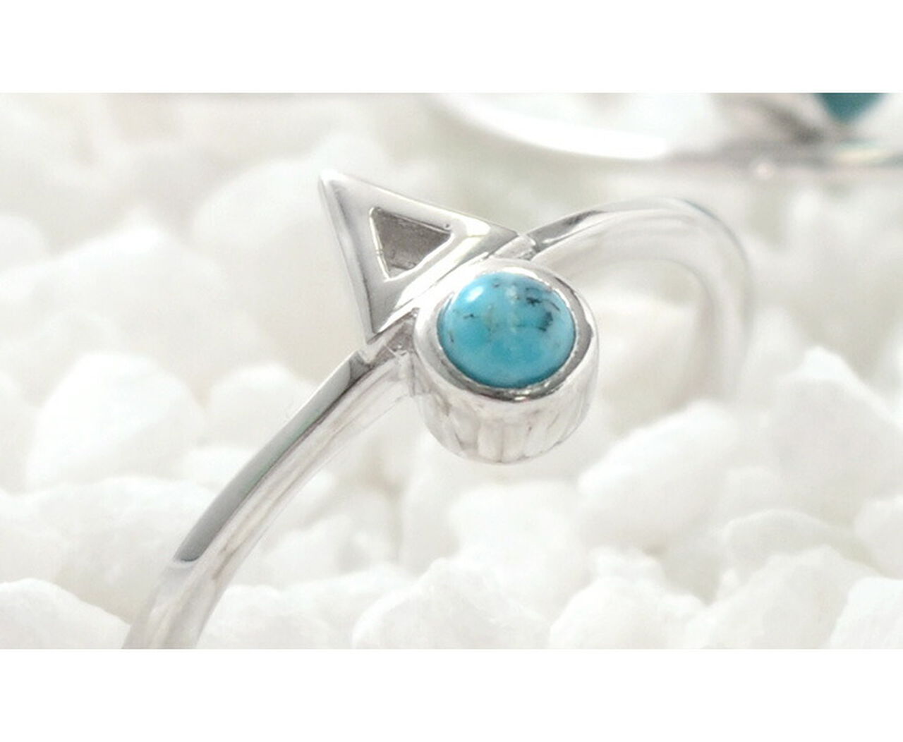 Turquoise Circle Triangle Extra Fine Ring,, large image number 5