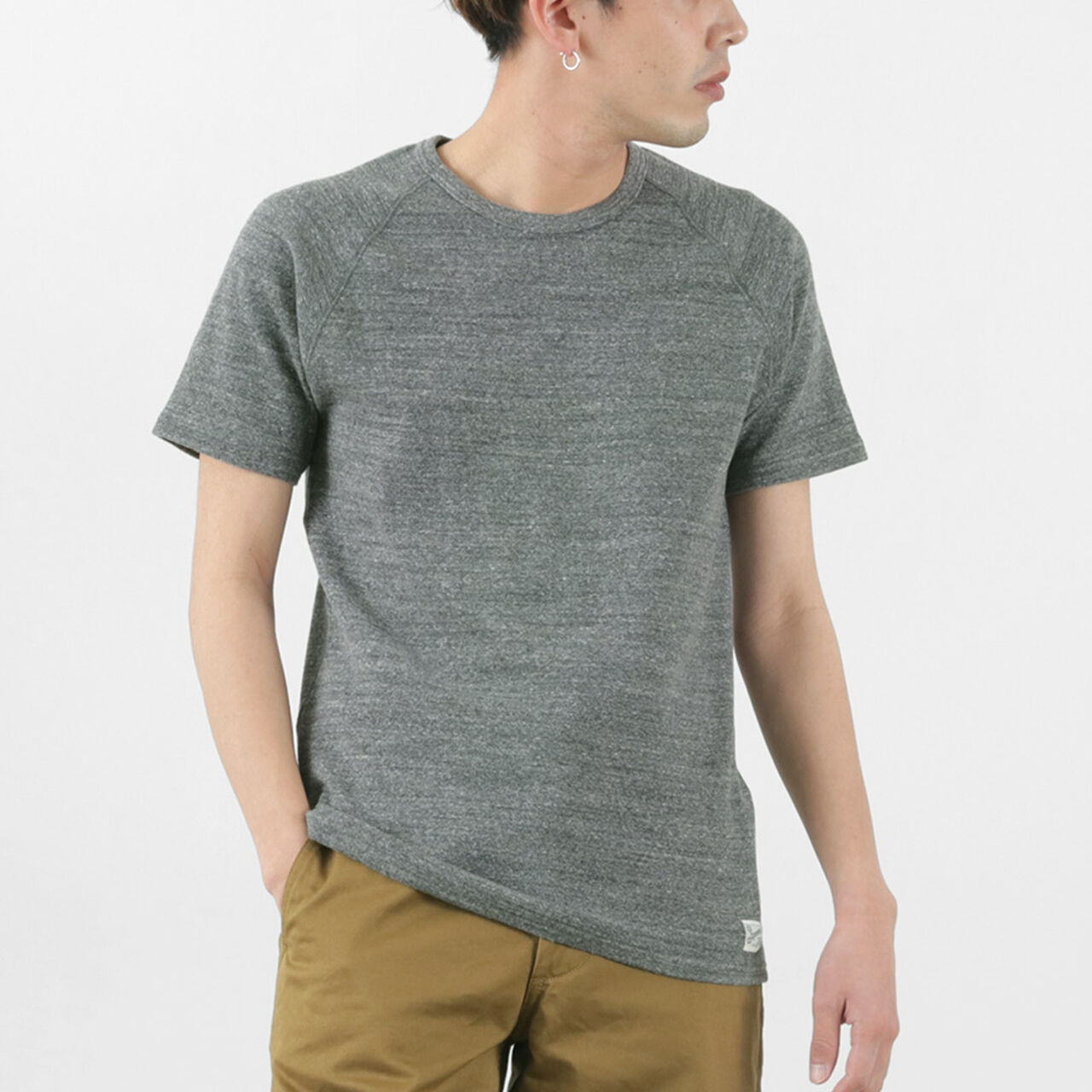 Raffy Spun-fleece Short-Sleeved T-Shirt,Grey, large image number 0