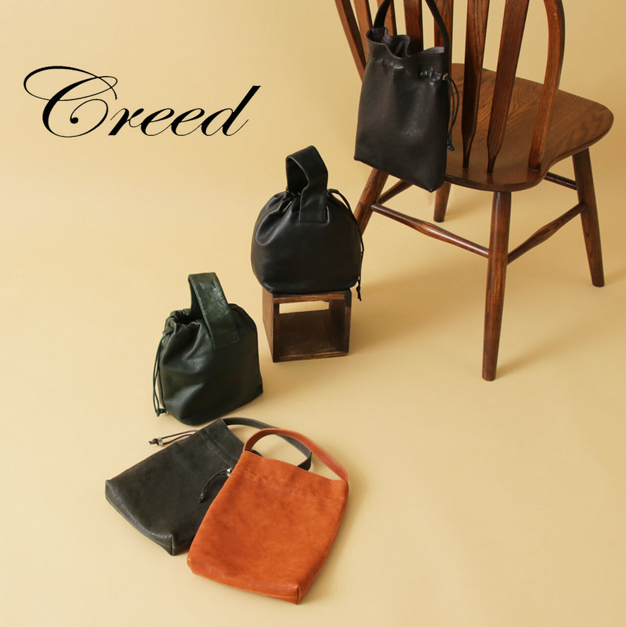 Drawstring Tote Cowhide Leather,, large image number 6