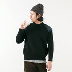 Ribbed Crew Knit,Black, swatch