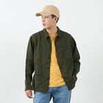 F2413 hemp shirt jacket,Green, swatch
