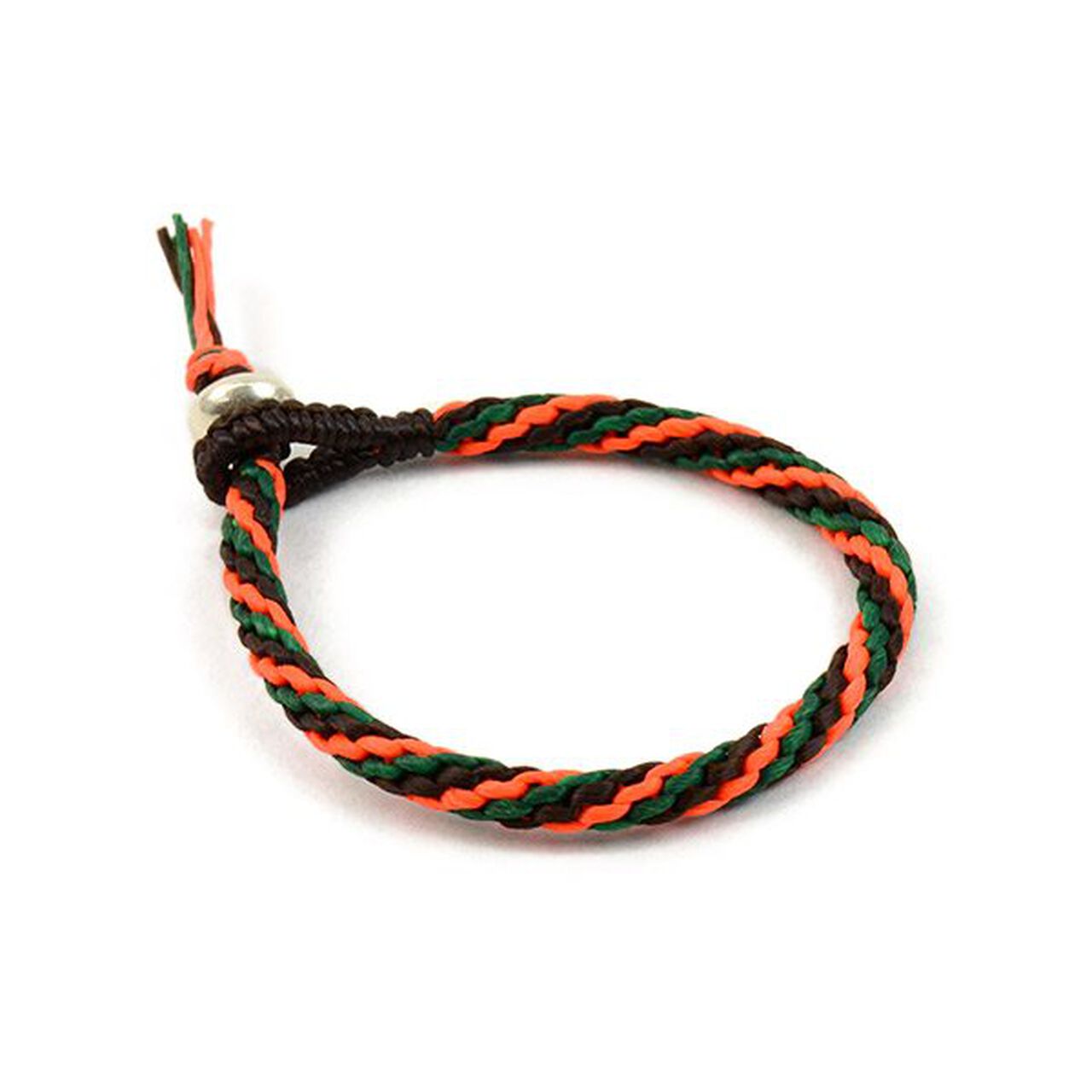 Spiral Coloured Braid Wax Cord Bracelet,Brown_Green_Orange, large image number 0