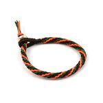 Spiral Coloured Braid Wax Cord Bracelet,Brown_Green_Orange, swatch