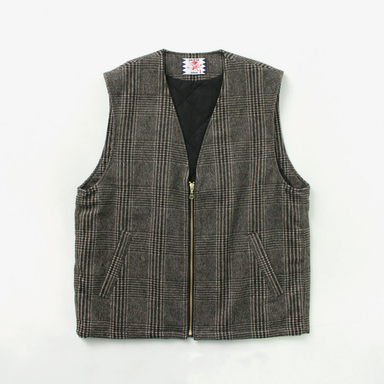 Check Wool Vest,, large image number 2