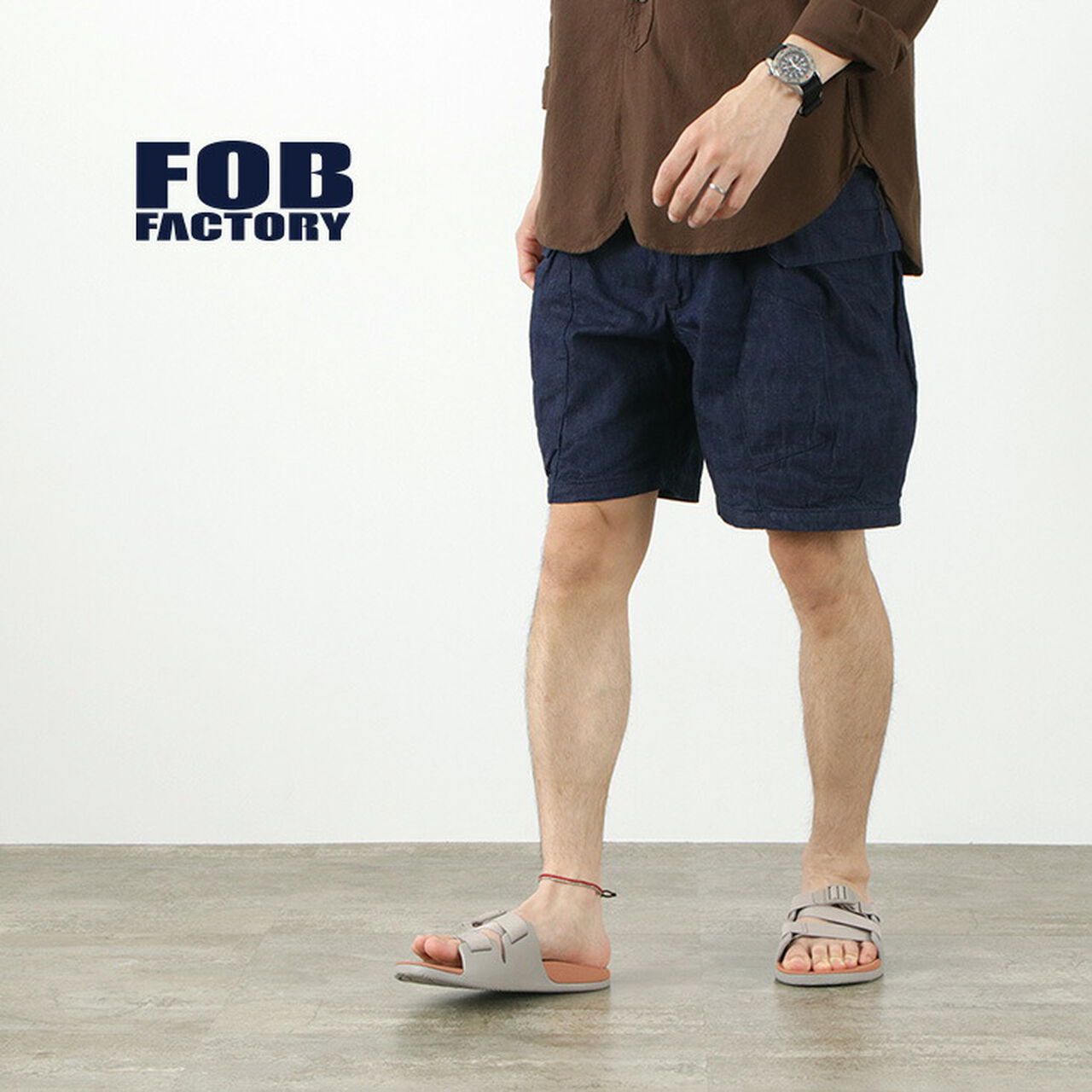 F4166 denim camp shorts,, large image number 0