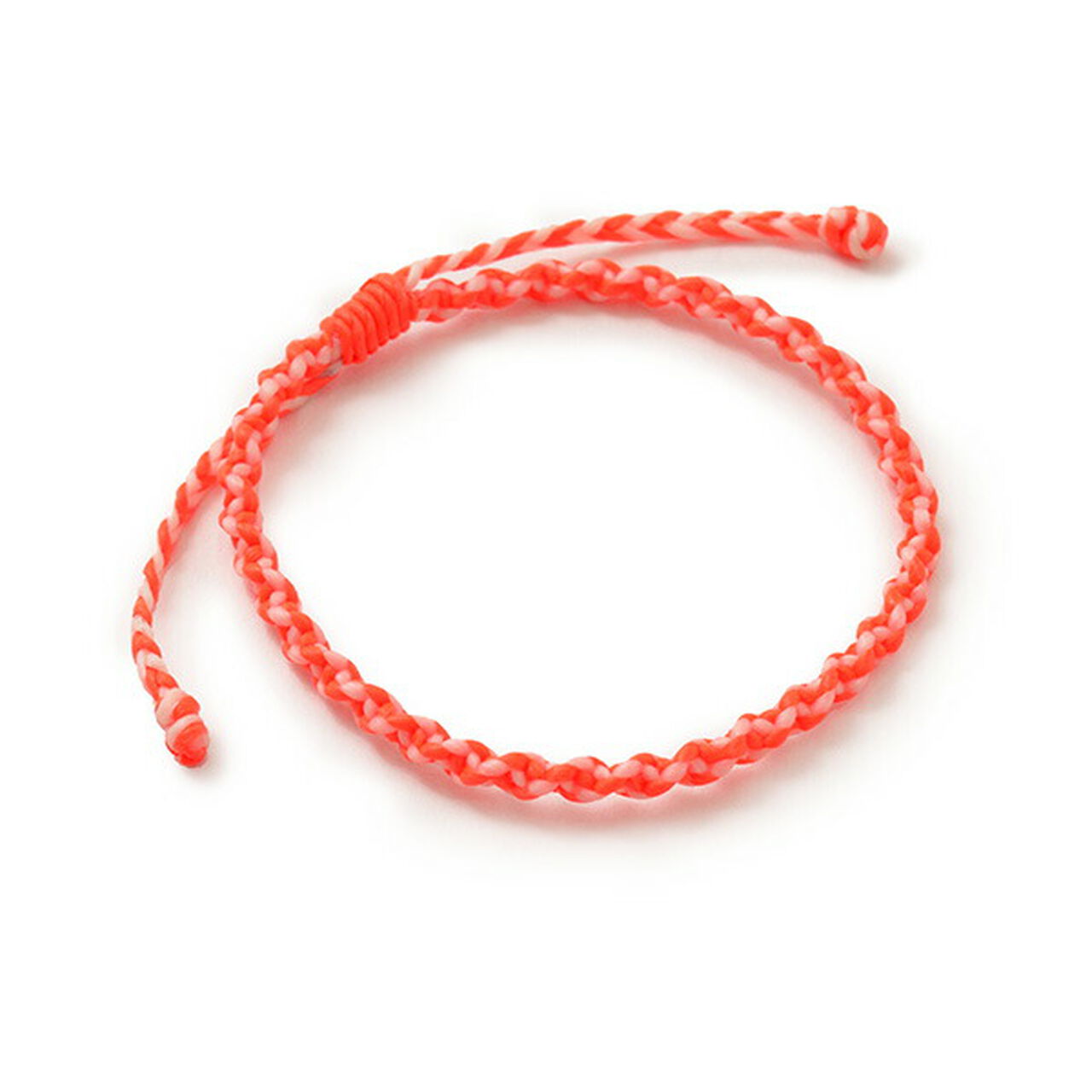 Anklet Wax Cord 2 Tone,NeonOrange_White, large image number 0