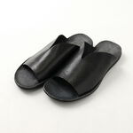 Men's Leather Sandals,Black, swatch