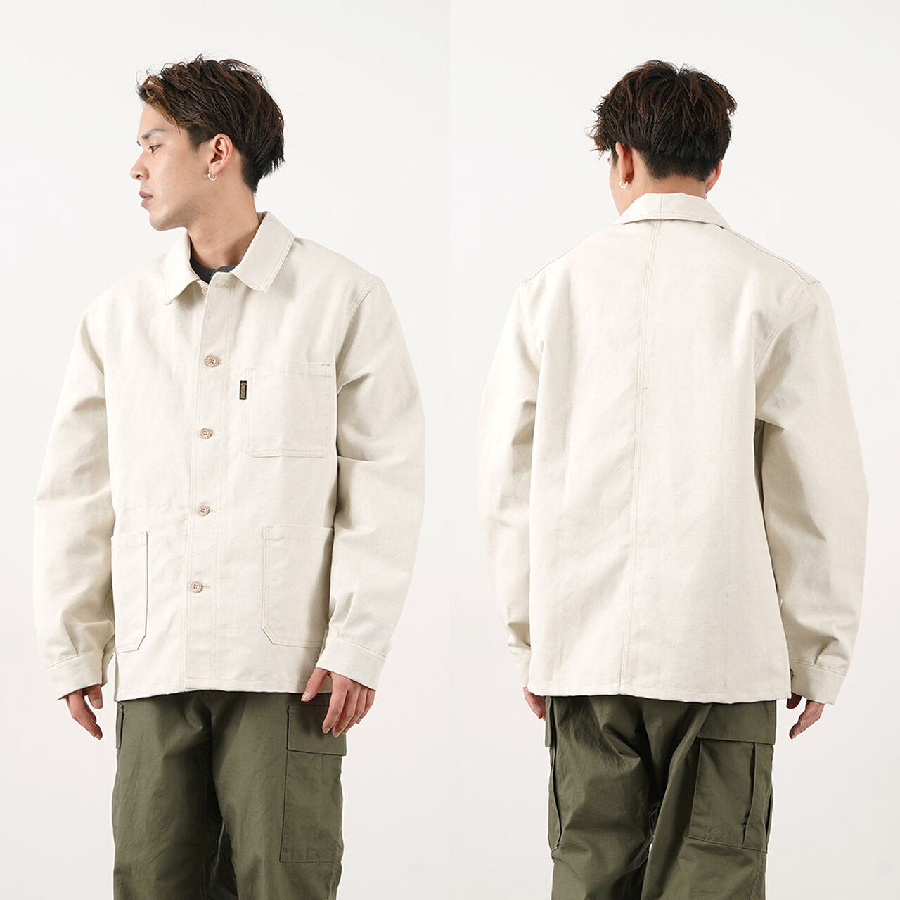 Linen cotton coverall jacket,, large image number 12