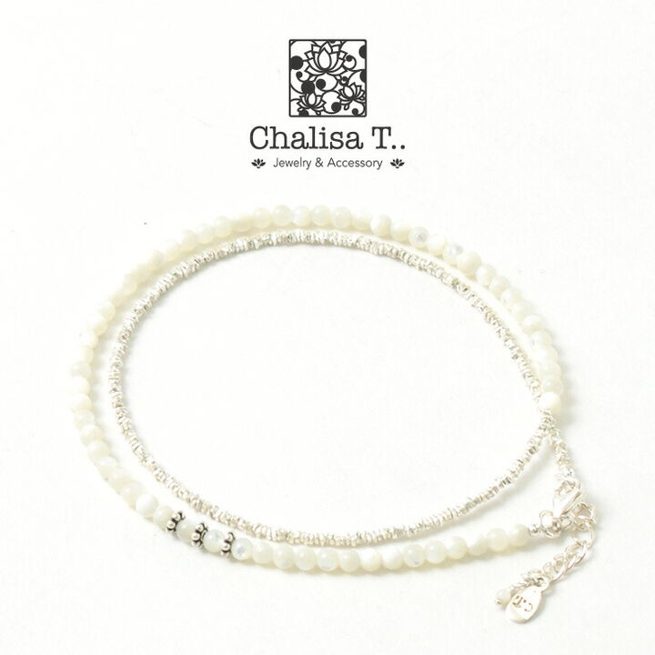 Round Shell Wrap Anklet/Cullen Silver Flat Beads