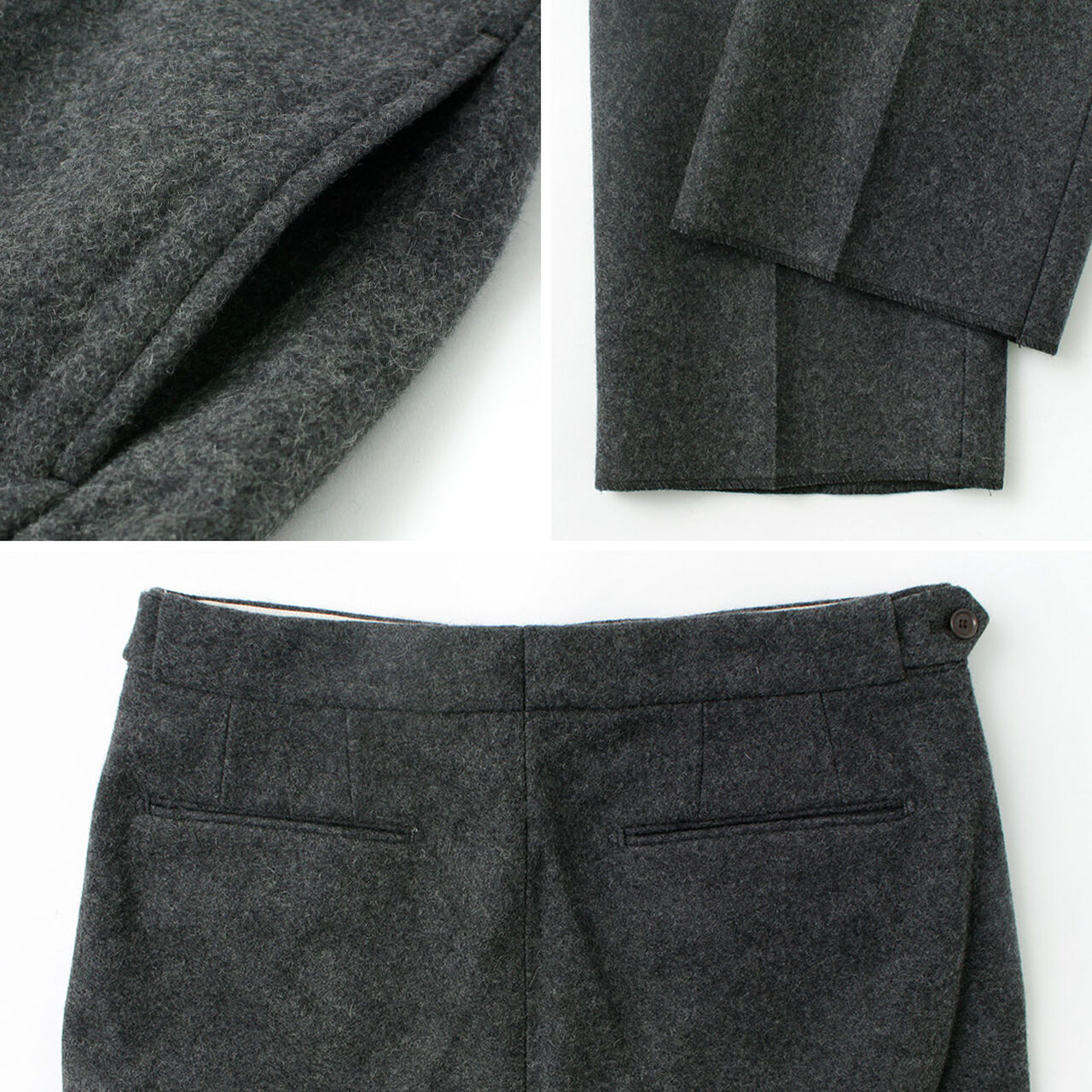 Wool Melton Tapered Trousers,, large image number 15