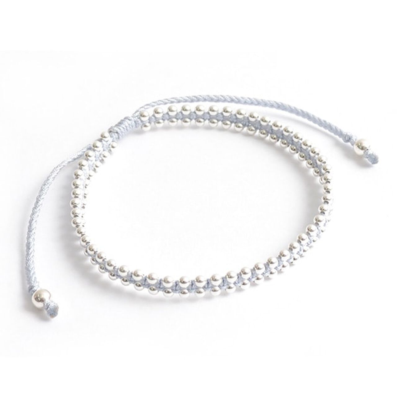Silver Ball Beads Duo Bracelet,Grey, large image number 0