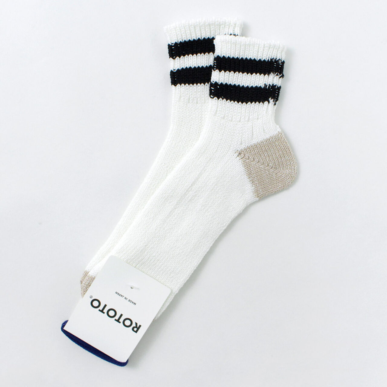 O.S. Ribbed ankle socks,Black, large image number 0