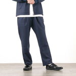 Wool flannel tucked ankle trousers,Navy, swatch