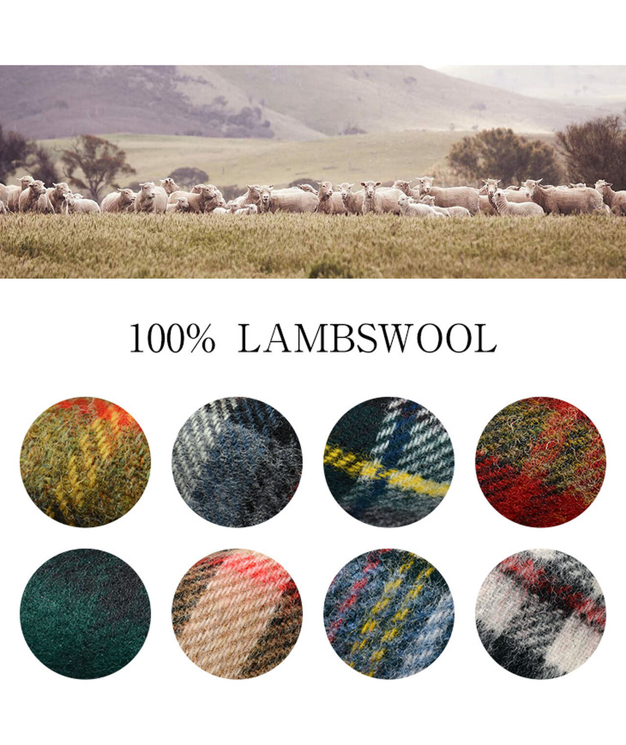 Lamb Wool Check Scarf,, large image number 12