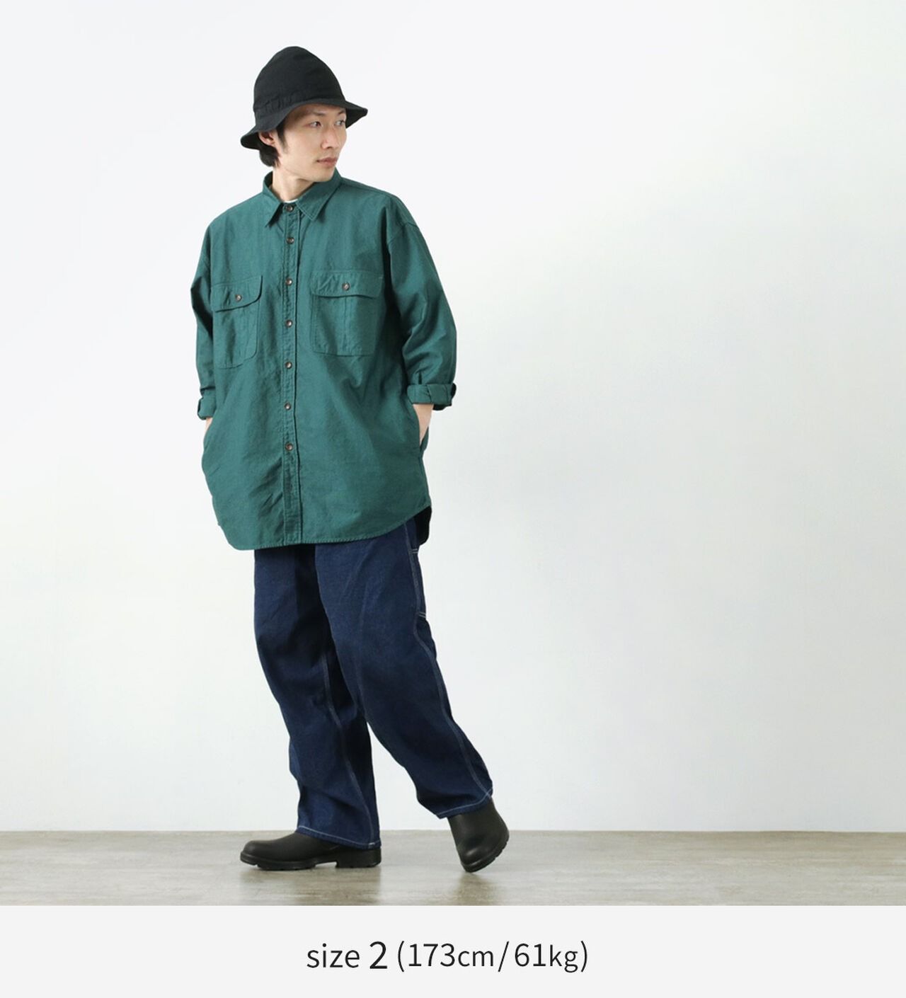 Grandval garment dye Shrimp sleeve shirt coat,, large image number 2