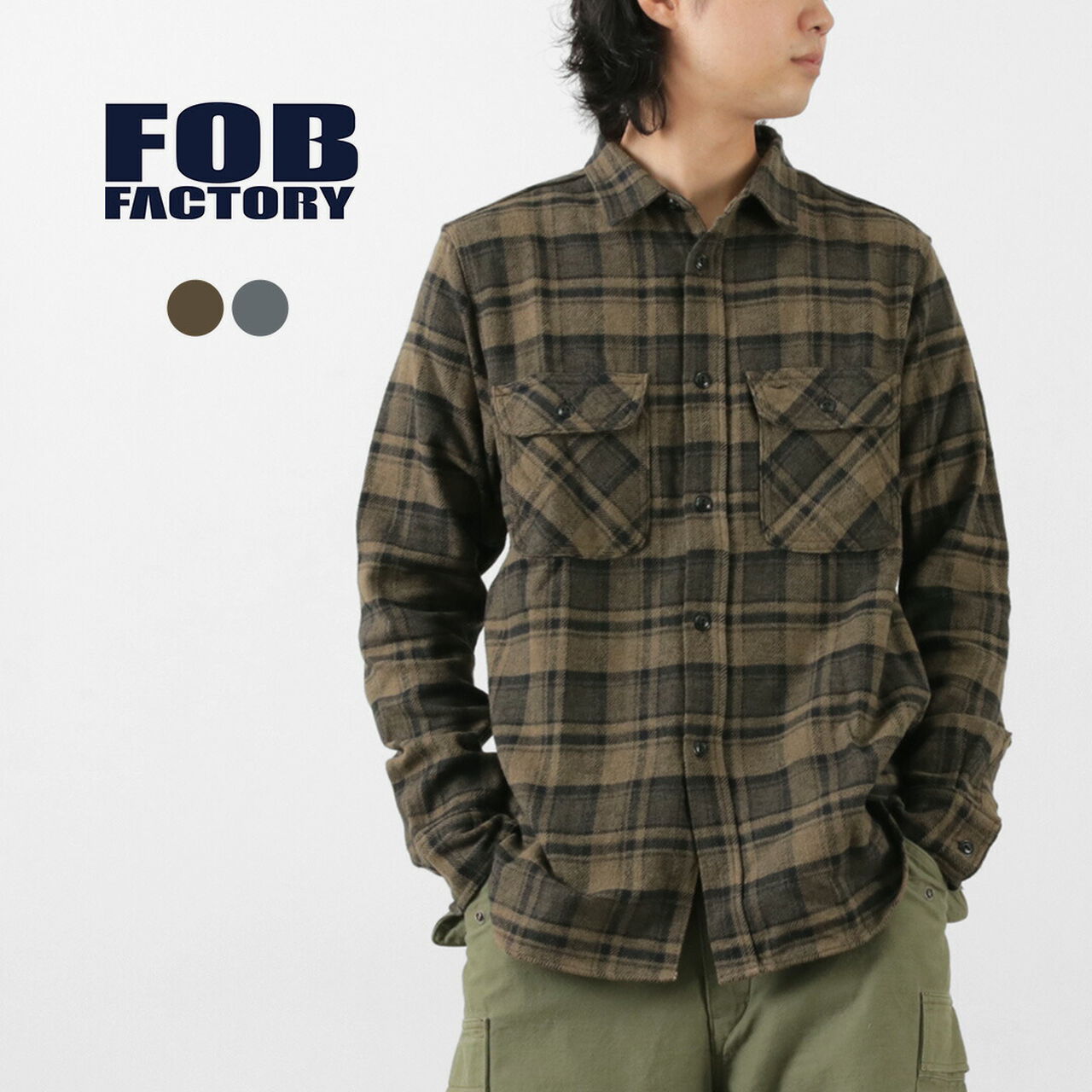 F3497 Nel check work shirt,, large image number 1