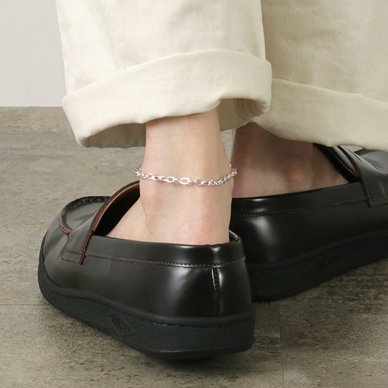 Flat cable chain anklet silver 925,, large image number 7