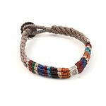 Multi Coloured Braid Wax Cord Bracelet,Charcoal, swatch