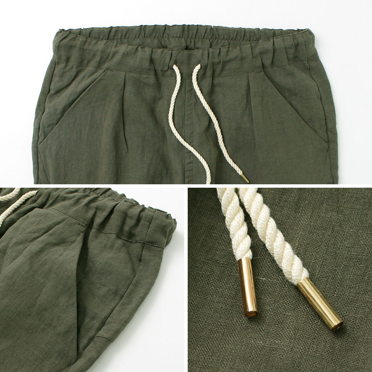 French Linen Tucked Pants,, large image number 12