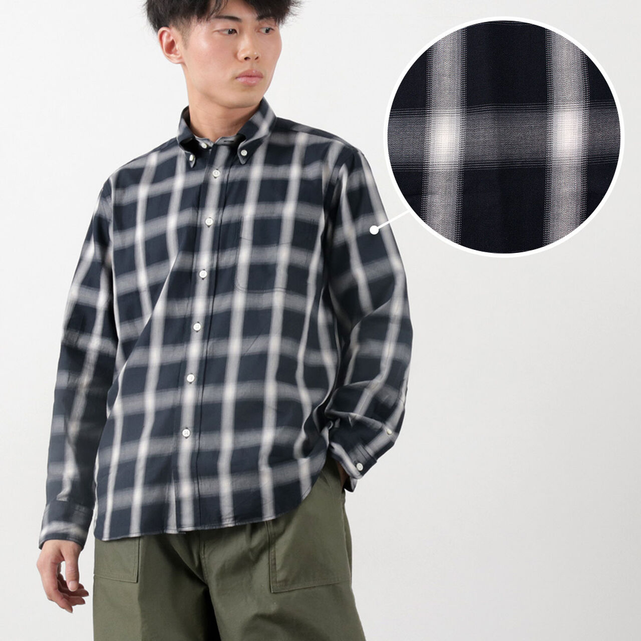 Ombre Check Button Down Shirt Classic Fit,, large image number 9
