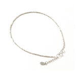 Multi-cut Karen silver beads & tube beads / bracelet anklet,Silver, swatch