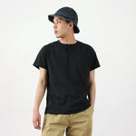 Special Order LW Processed Henry Neck T-Shirt,Black, swatch