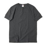 Ribbed cotton short sleeve military crew tee,Charcoal, swatch