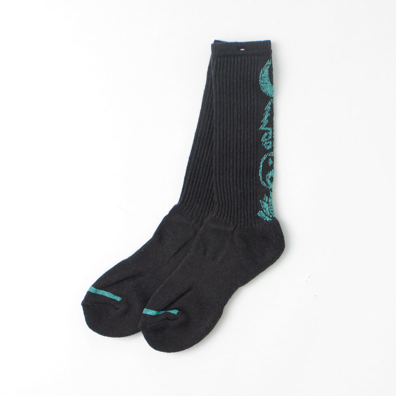 Patterned Pile Crew Socks,Charcoal, large image number 0