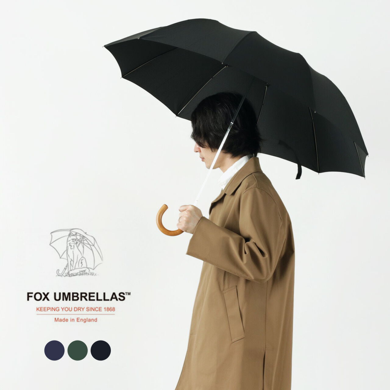 Malacca handle Folding umbrella for rain,, large image number 0