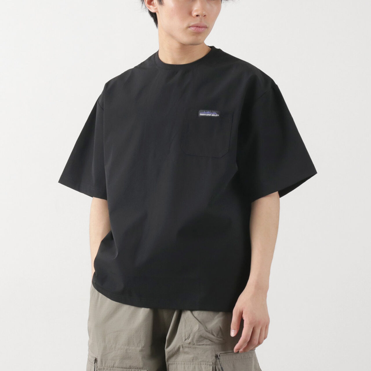 Short Sleeve T-Shirt and Long Pants Set,Black, large image number 0