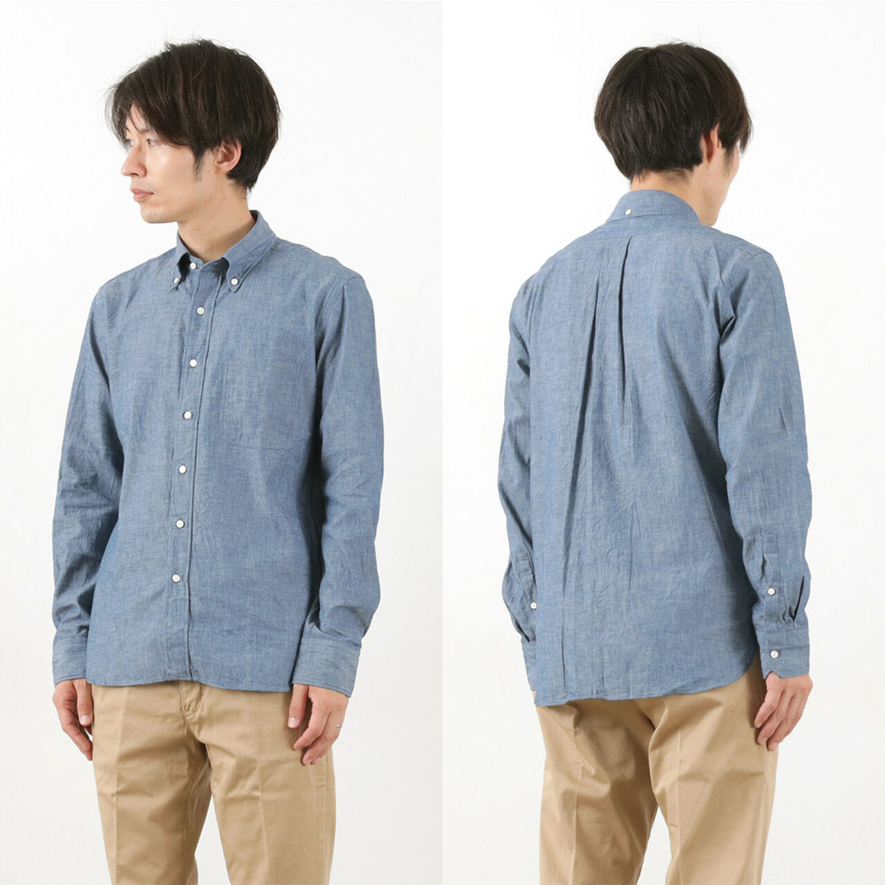 Selvage Chambray Button Down Shirt,, large image number 10