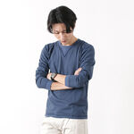 BR-3043 Small Knitted Vintage L/S Crew Neck T-Shirt,Blue, swatch