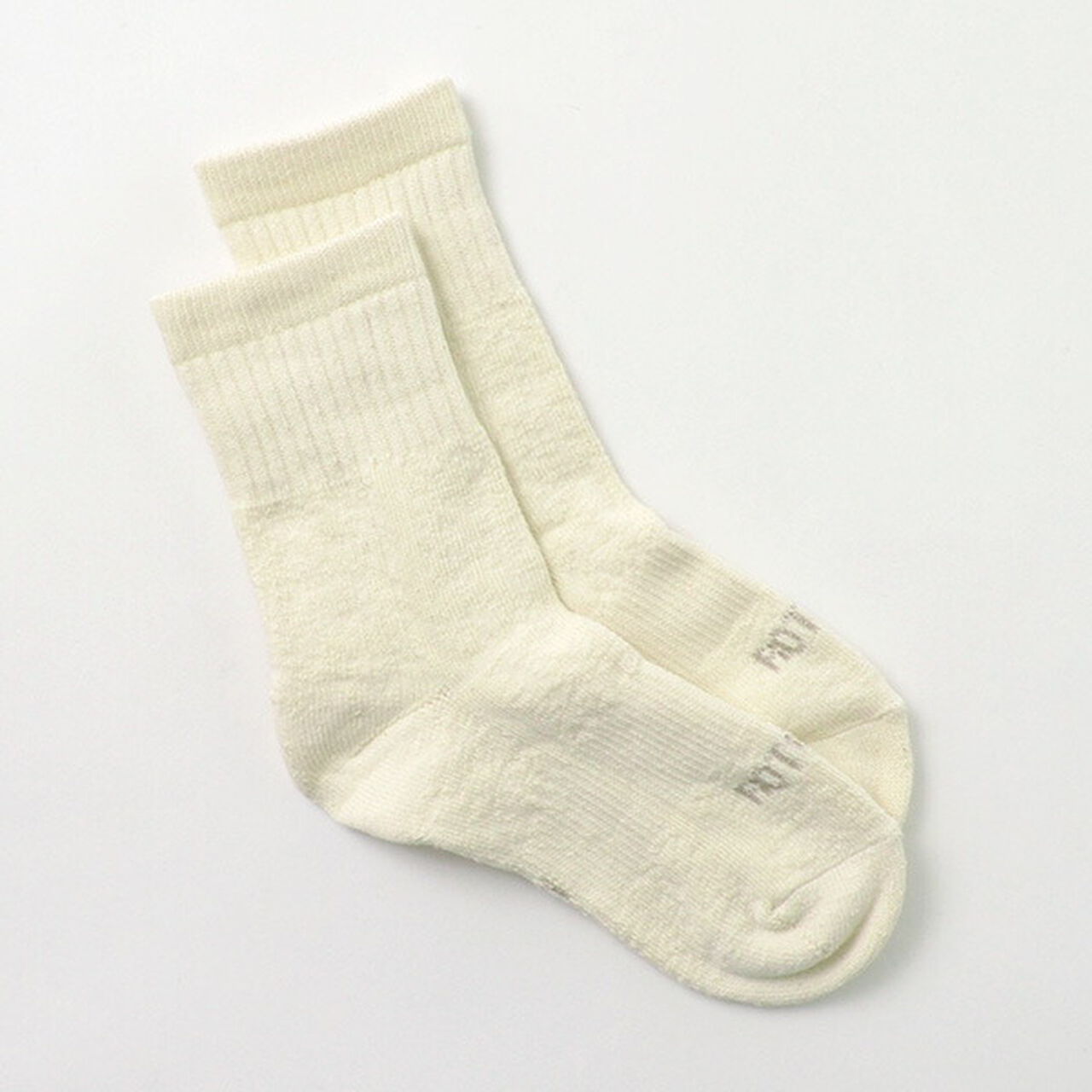 R1380 Double Face Mid Socks Organic Cotton,Ivory, large image number 0