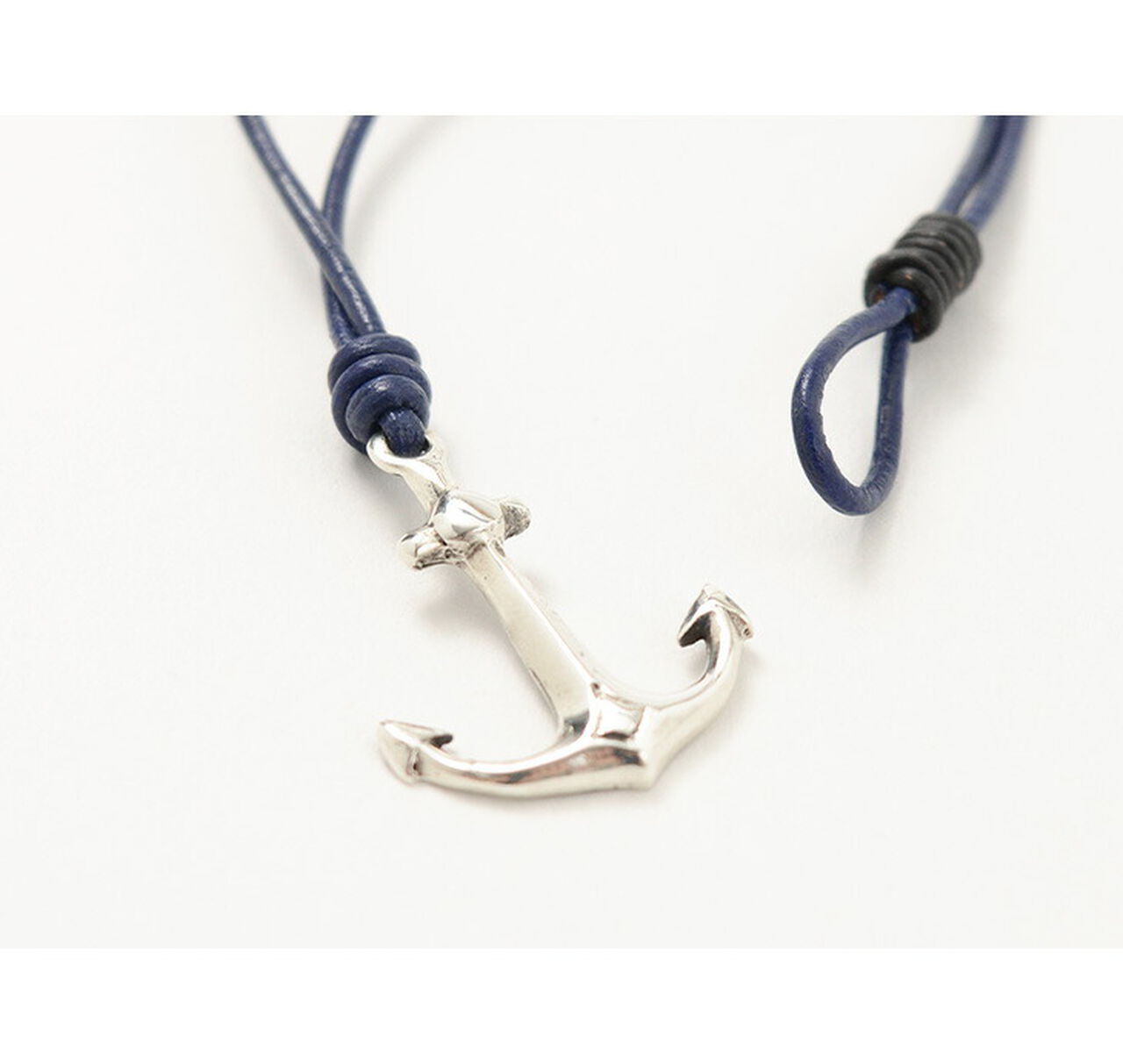 Anchor Leather Wrap Bracelet / Silver,, large image number 7