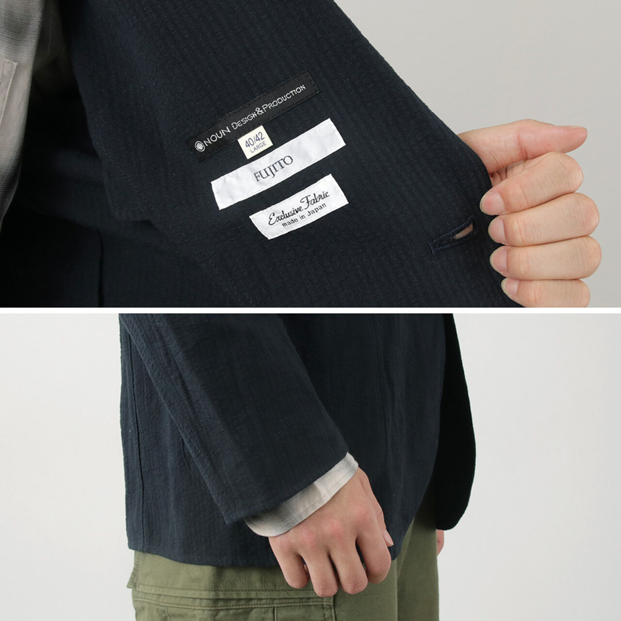 N.O.UN Jacket Cotton Linen Seersucker,, large image number 8